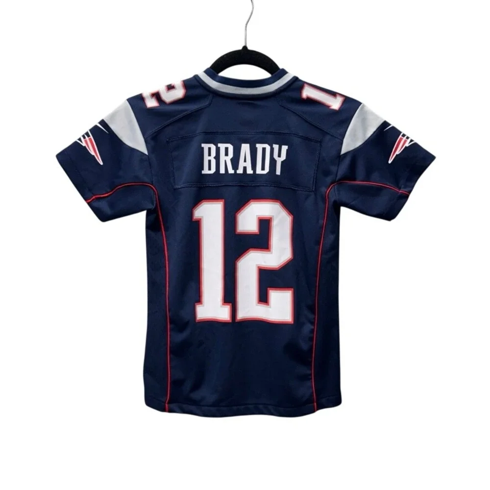 Nike Tom Brady New England Patriots Jersey Youth Small Navy Blue 12 NFL On Field